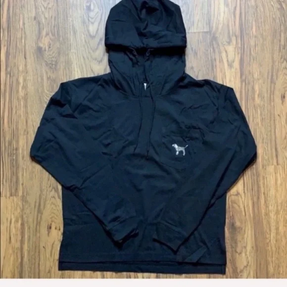 VS PINK Perfect Hoodie Tee - Black - Picture 3 of 6